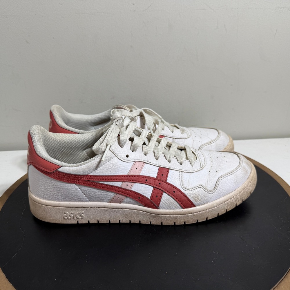 ASICS Japan S Sneakers Women US 8.5 White Pink Leather Casual Court Shoes